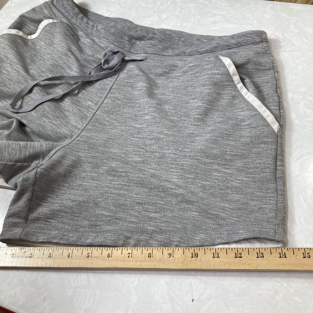 Drawstring Athletic Shorts Gray Women L 35x5 Pockets Relaxed Running - Picture 8 of 12